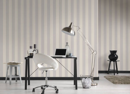 Timeless Stripes Heavy Weight Vinyl Wallpaper - Beige