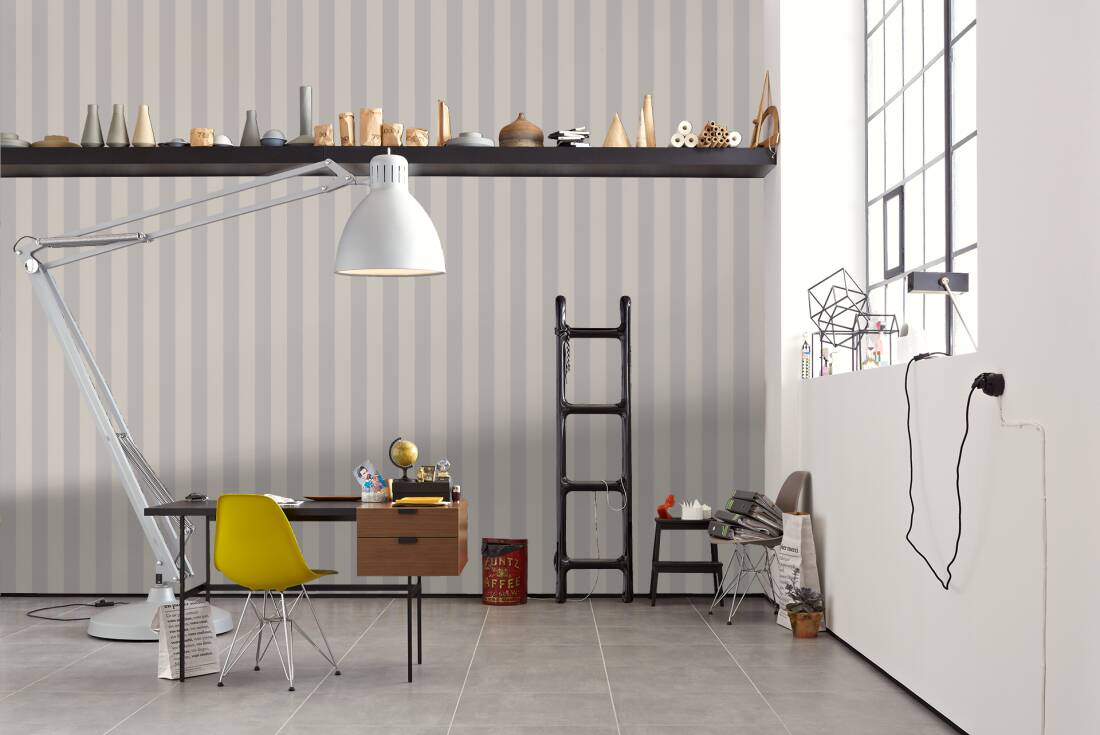 Timeless Stripes Heavy Weight Vinyl Wallpaper - Beige