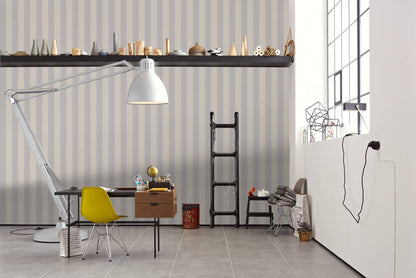 Timeless Stripes Heavy Weight Vinyl Wallpaper - Beige