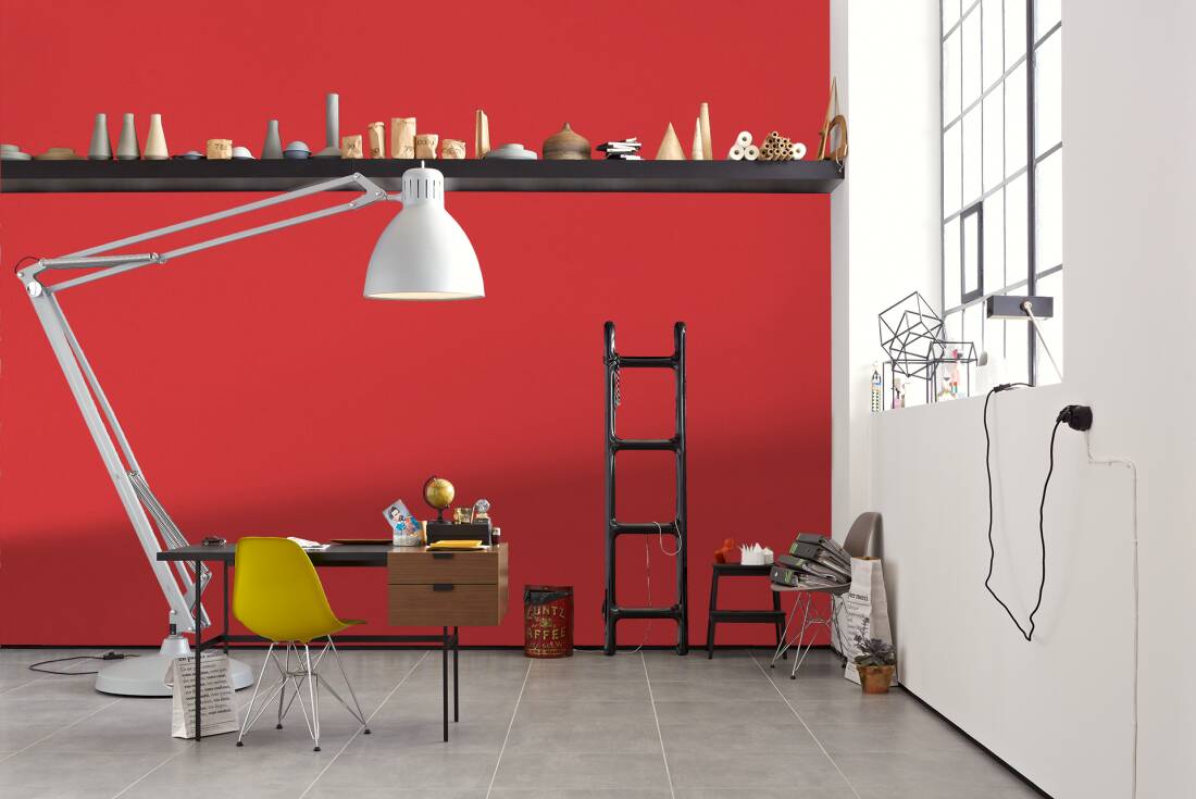 Plain Rouge Heavy Weight Textured Wallpaper - Red