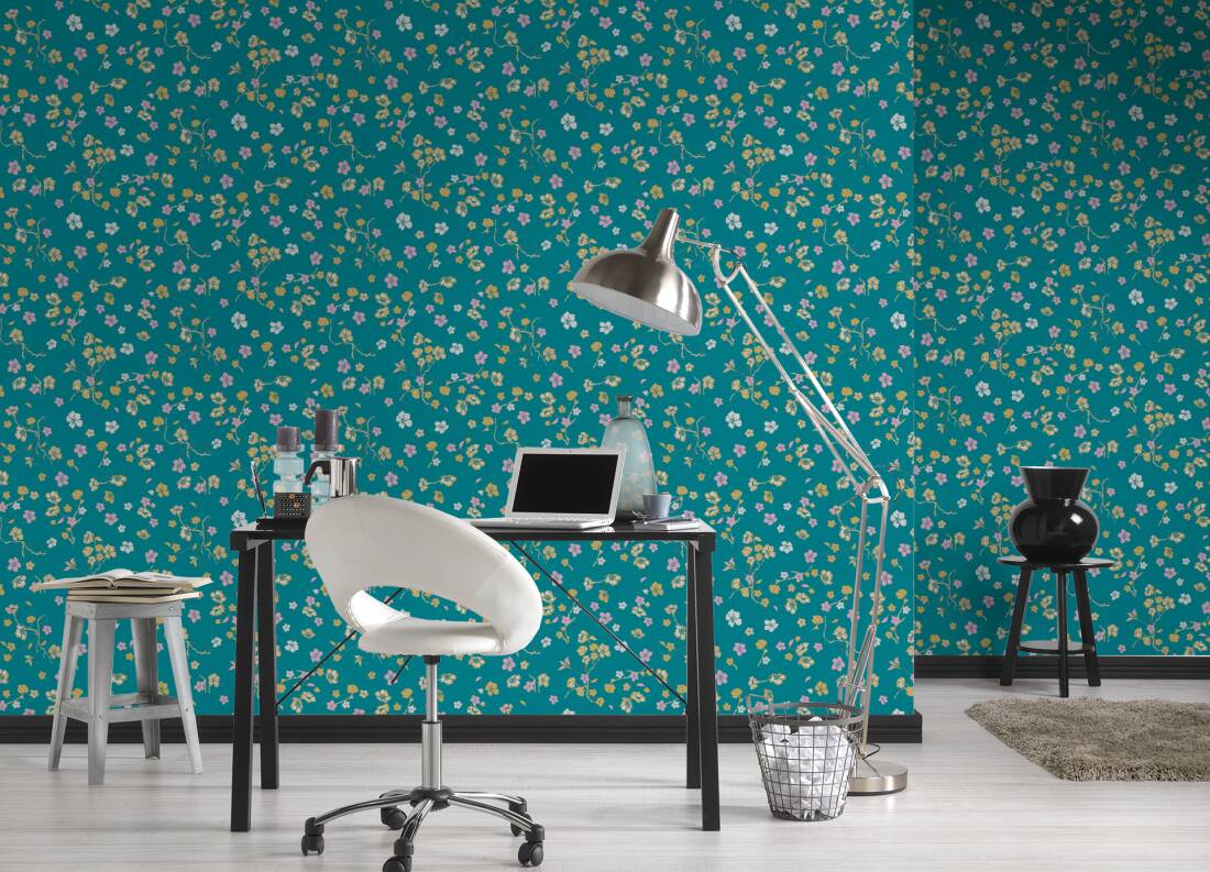 Paradise Blooms Wallpaper - House of Turnowsky - Turquoise