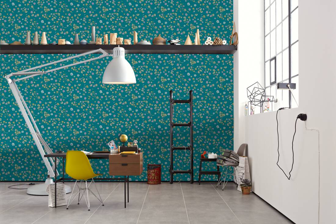 Paradise Blooms Wallpaper - House of Turnowsky - Turquoise