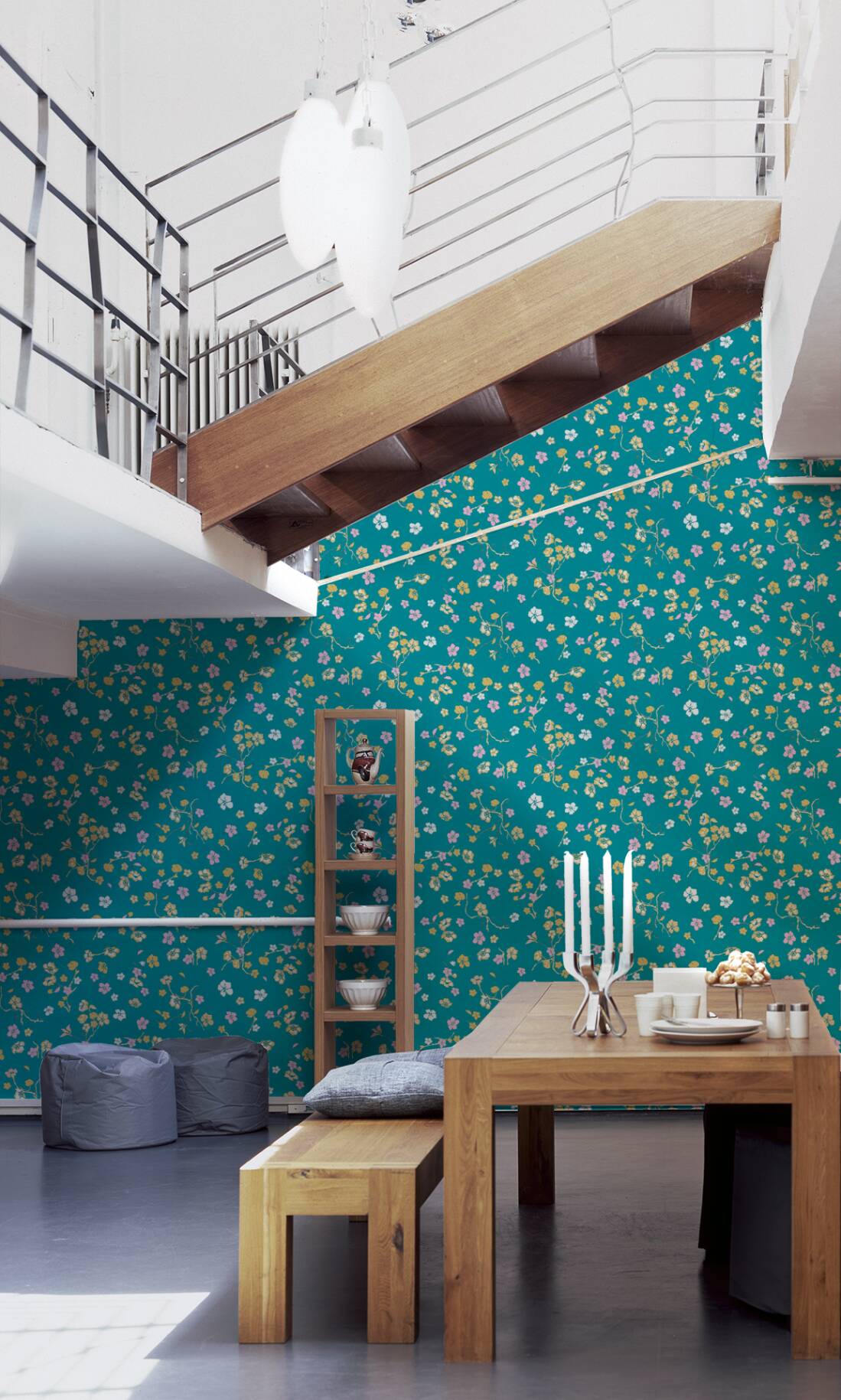 Paradise Blooms Wallpaper - House of Turnowsky - Turquoise