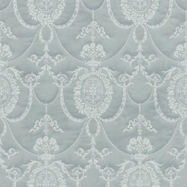 Sample - Rich Trianon Damask Wallpaper - Blue/Grey