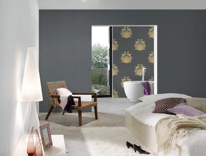 Nobile Architects Textured Heavy Weight WIDE Vinyl Wallpaper - Denim Grey