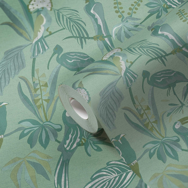 Sample - Jungle Birds Wallpaper - House of Turnowsky - Green