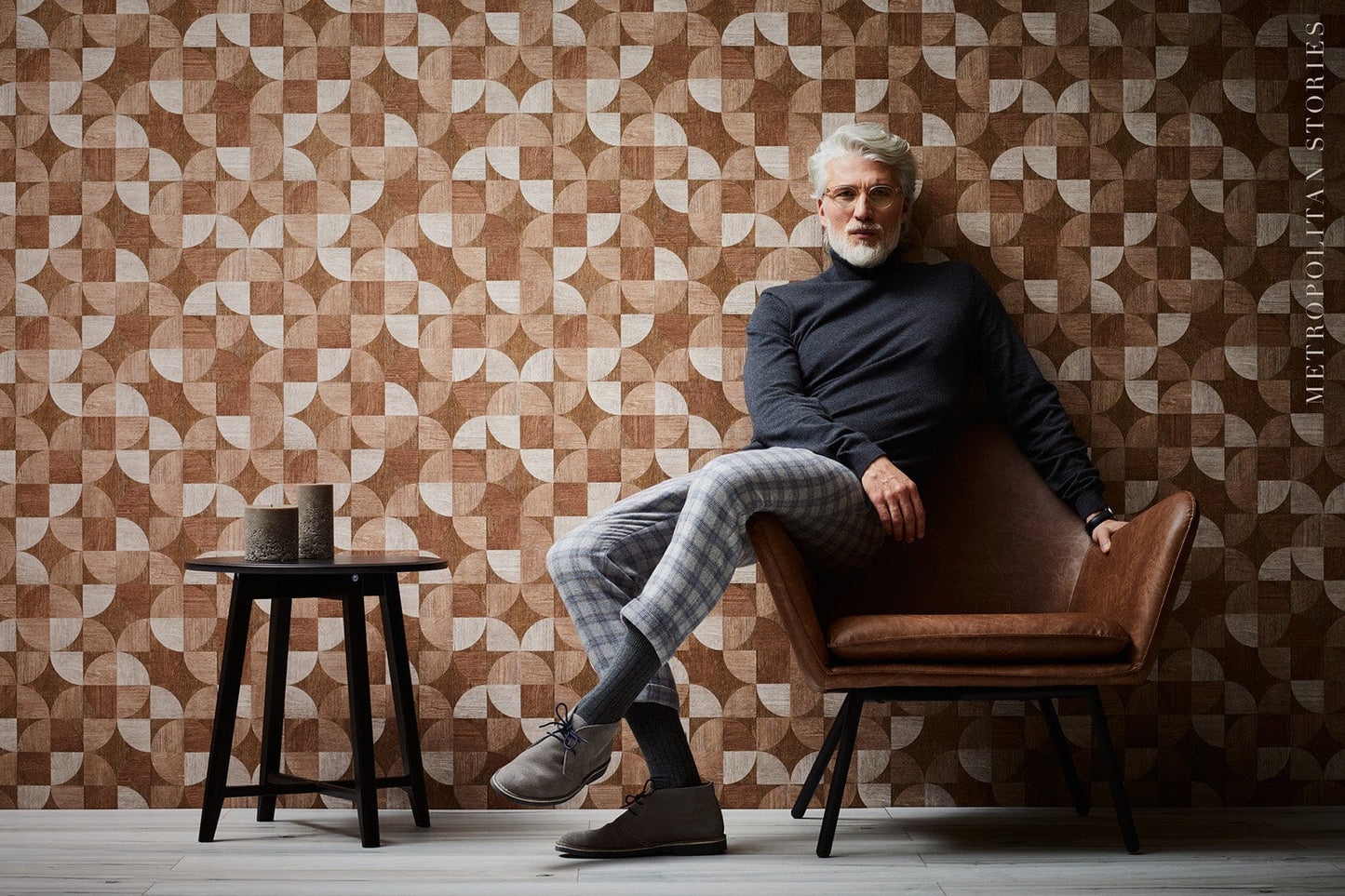 Nordic Geometric  Wallpaper - Brown - 24 Rolls Due July 2026
