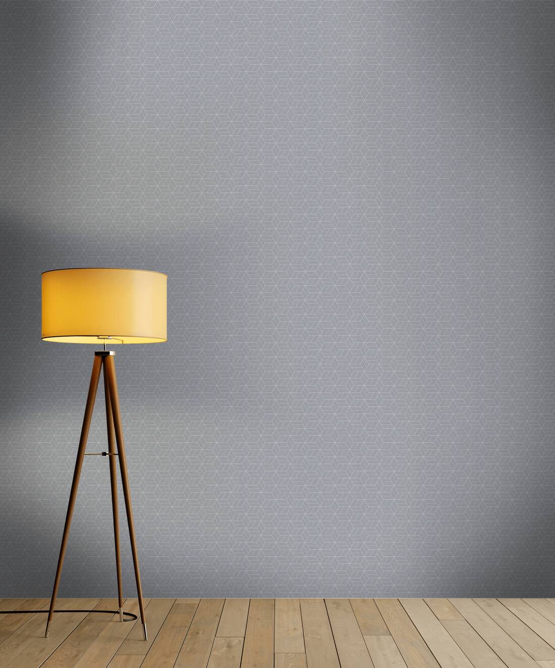 Abstract Allure - Geometric Metallic Wallpaper - Grey