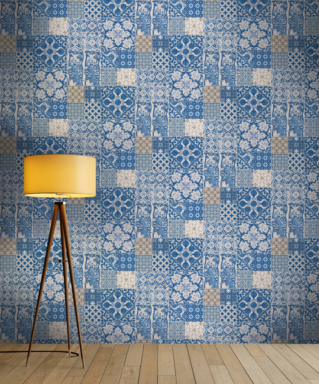 Delft Heritage - Moroccan Wallpaper - Blue/Cream
