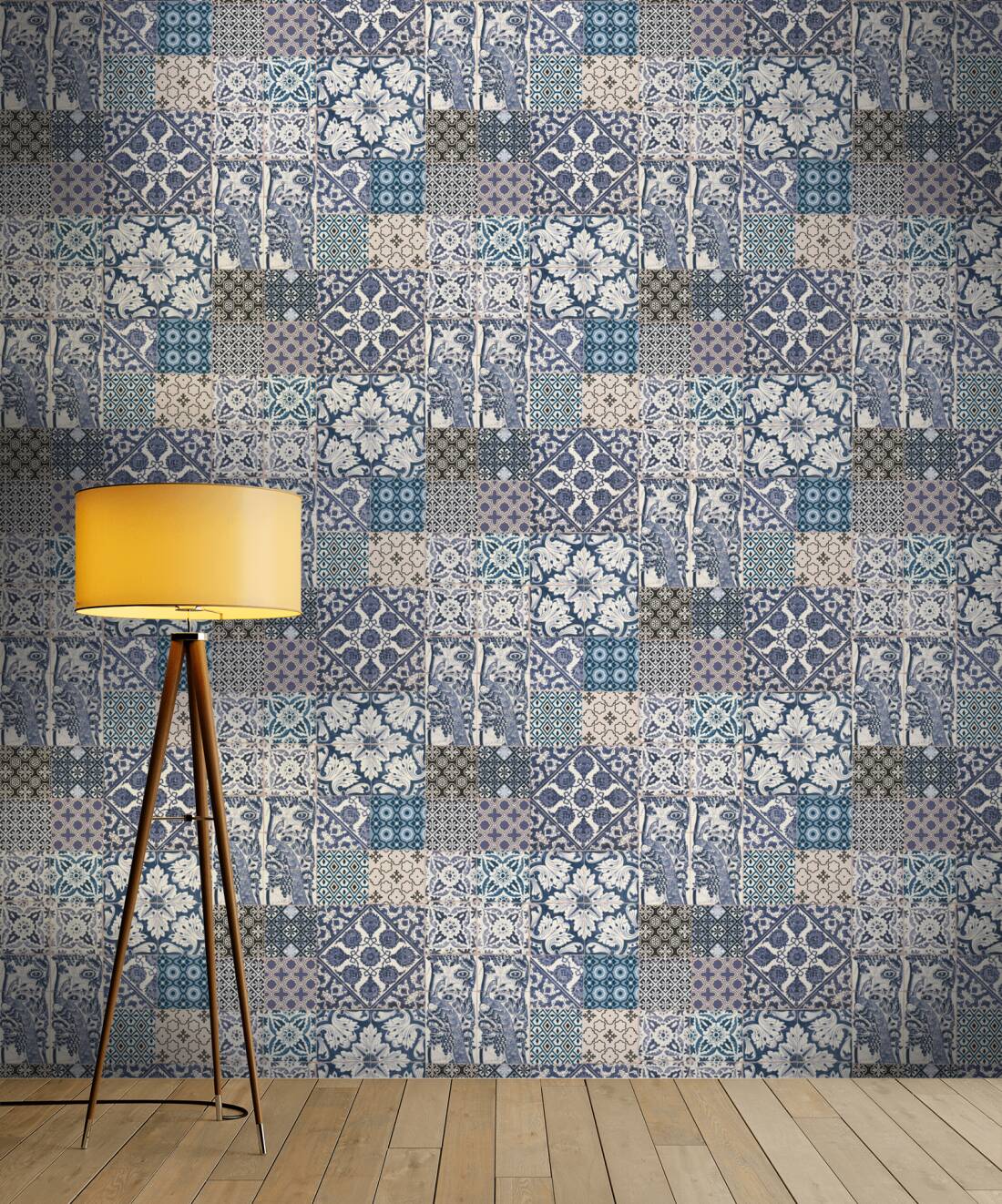 Delft Heritage - Moroccan Wallpaper - Blue/Beige