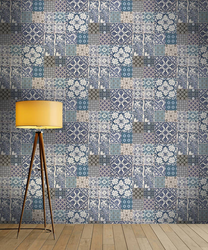 Delft Heritage - Moroccan Wallpaper - Blue/Beige
