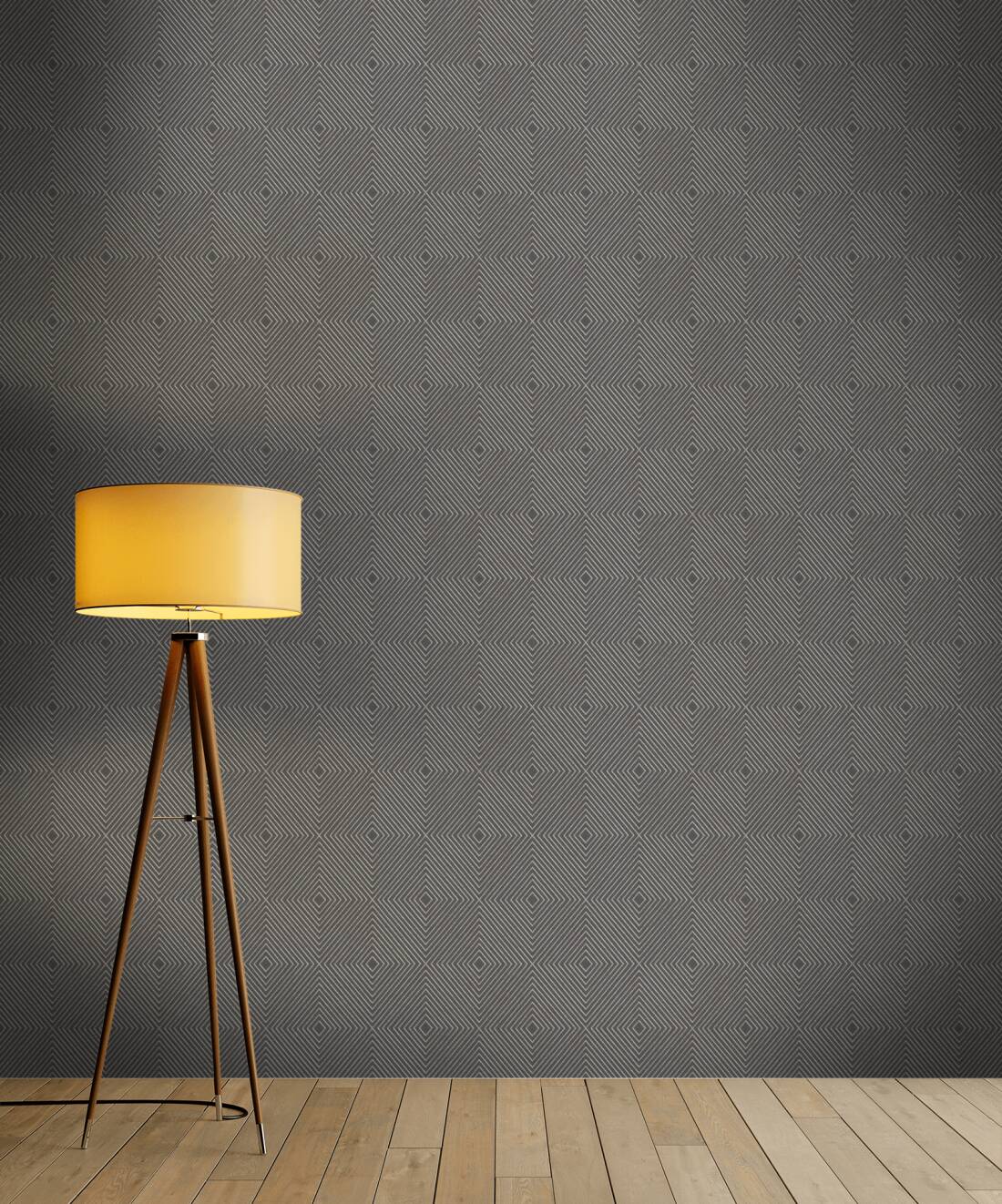 Metropolitan Grid - Abstract Vinyl Wallpaper - Grey