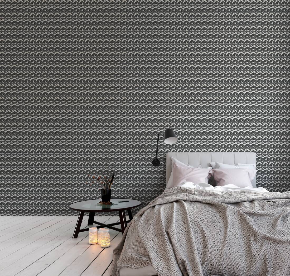 Deco Fanfare Heavy Weight Wallpaper - Black/White