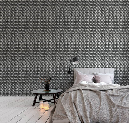 Deco Fanfare Heavy Weight Wallpaper - Black/White