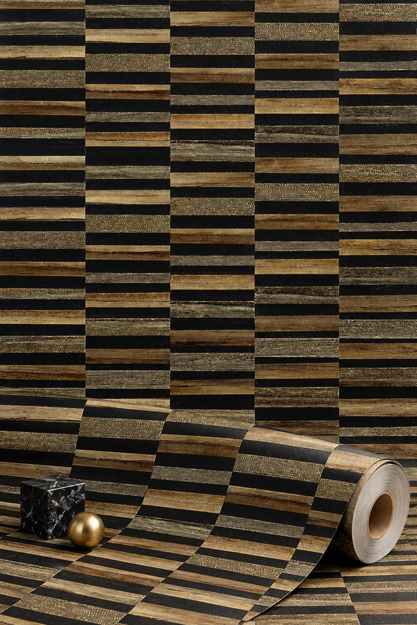 Sample – Linear Groove Wallpaper – Earthy Tones