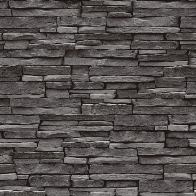 Schist Slate Wallpaper - Charcoal Thornton