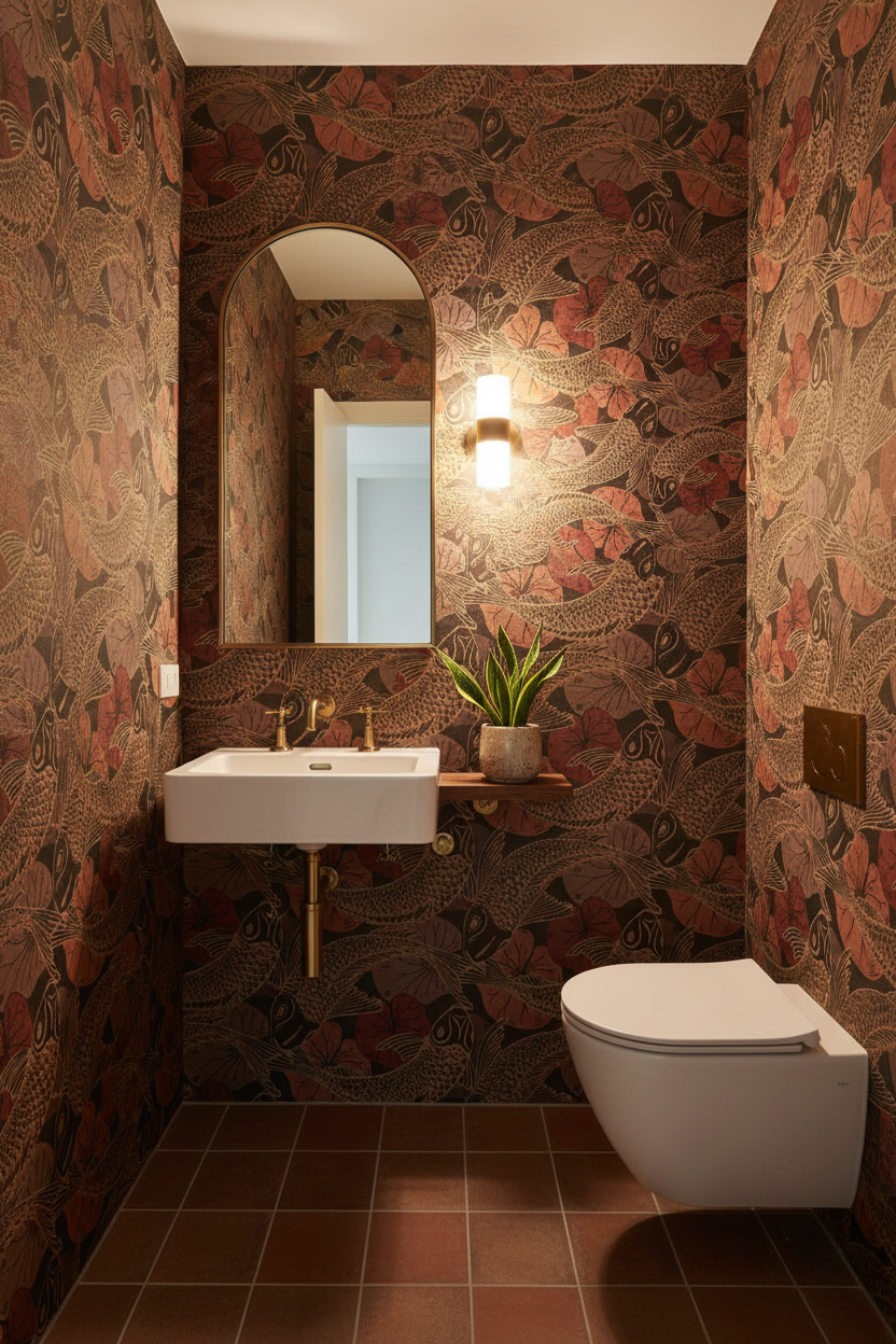 Tokyo Fish Bowl Wallpaper - Autumn Colours - Extra WIDE