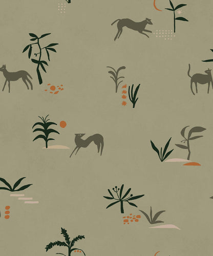 Prehistoric Animal Wallpaper - Green