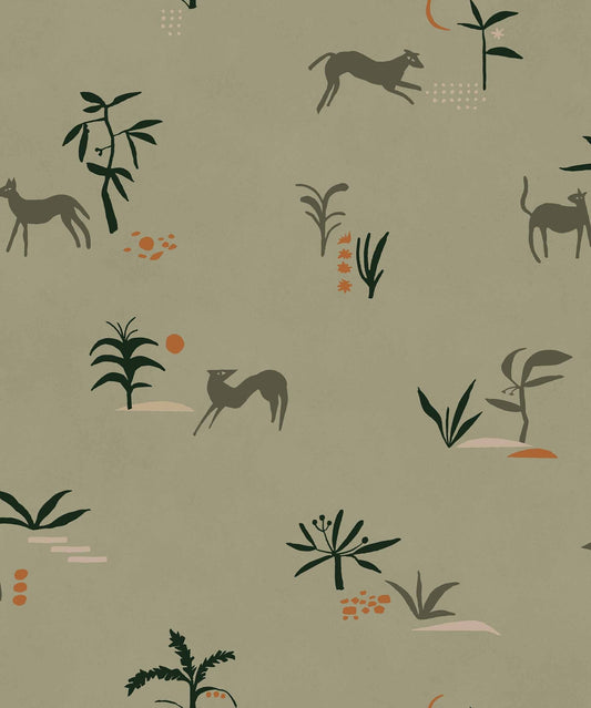 Prehistoric Animal Wallpaper - Green