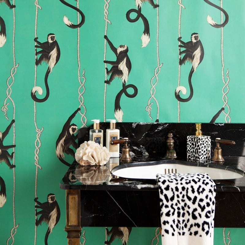Troop Monkey Hybrid Mural Wallpaper - House of Hackney - Parakeet Green