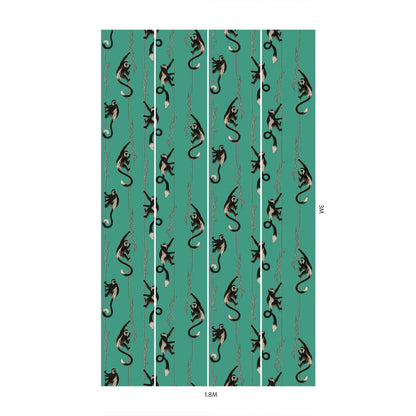 Troop Monkey Hybrid Mural Wallpaper - House of Hackney - Parakeet Green