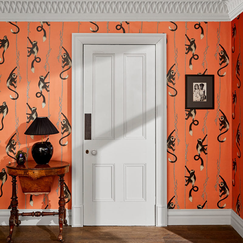 Troop Monkey Hybrid Mural Wallpaper - House of Hackney - Salamander Orange