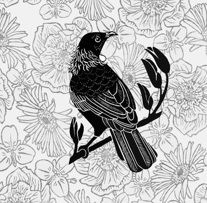 NZ Bird Series - Kawakawa Fantail - Custom Sized Wallpaper Mural (per m2)