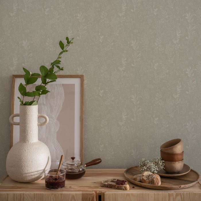 Tuva - Wild Grasses Wallpaper - Grey