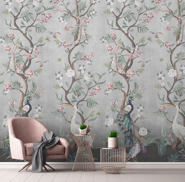 Sample - Kubla Khan Hybrid Mural Wallpaper - Mist