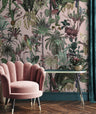 Birds Birds Mural Wallpaper - Pink
