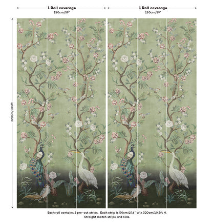 Kubla Khan Hybrid Mural Wallpaper - Mint