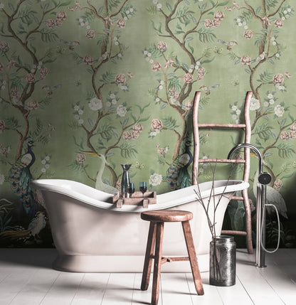 Kubla Khan Hybrid Mural Wallpaper - Mint