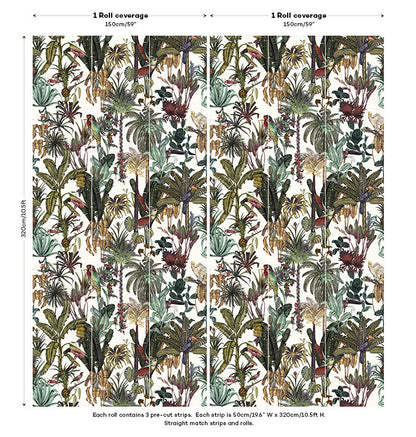 Birds Birds Mural Wallpaper - White