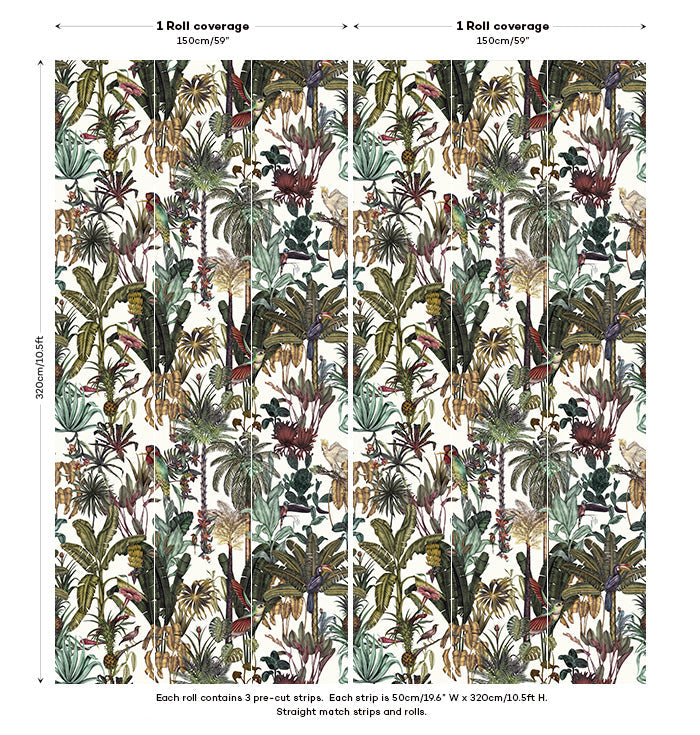 Birds Birds Mural Wallpaper - White