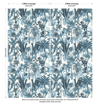 Birds Birds Mural Wallpaper - Blue