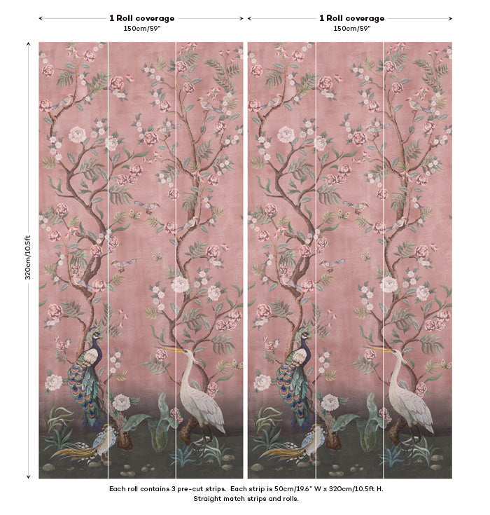 Kubla Khan Hybrid Mural Wallpaper - Blush