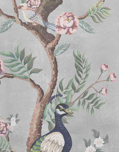 Kubla Khan Hybrid Mural Wallpaper - Mist