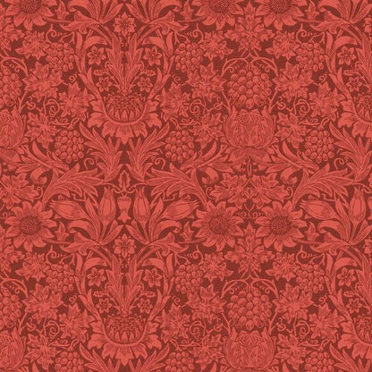 Sunflower Wallpaper - Chocolate/Red