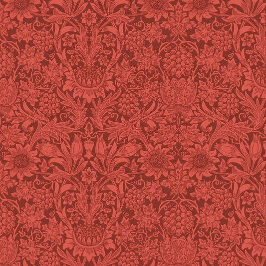 Sunflower Wallpaper - Chocolate/Red