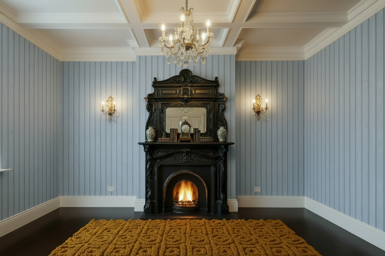 Victorian Room with Mustard Wool Rug