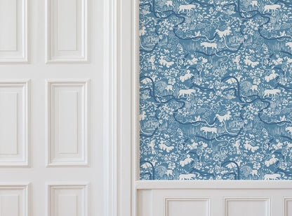 Vines - Custom Sized Wallpaper Mural (per m2) - Blue