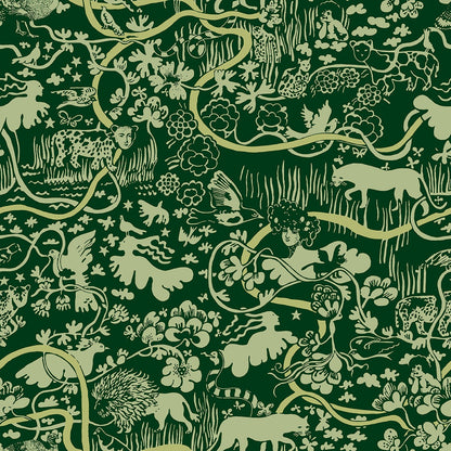 Vines - Custom Sized Wallpaper Mural (per m2) - Green