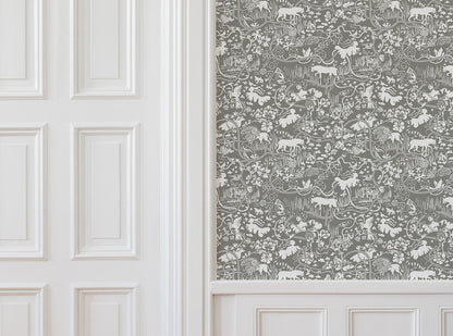 Vines - Custom Sized Wallpaper Mural (per m2) - Grey