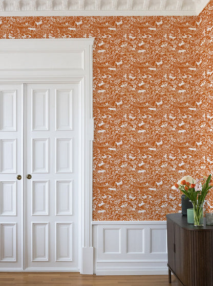 Vines - Custom Sized Wallpaper Mural (per m2) - Orange