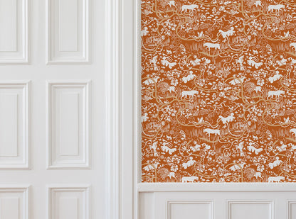 Vines - Custom Sized Wallpaper Mural (per m2) - Orange