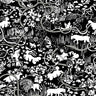 Vines - Custom Sized Wallpaper Mural (per m2) - Black/White