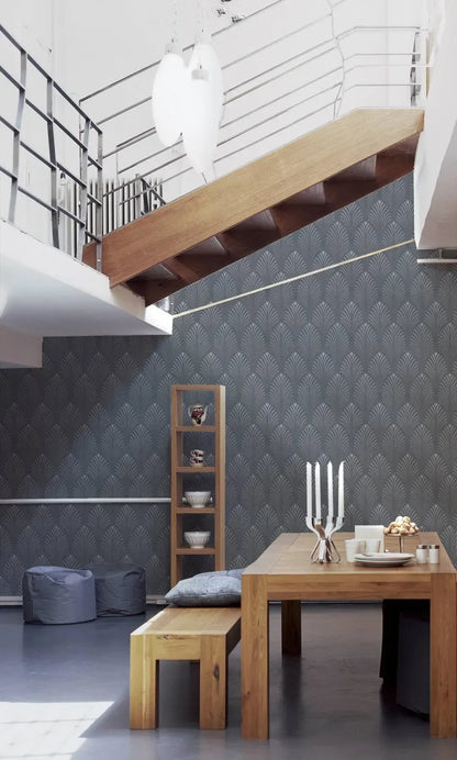 Pop Style Art Deco - Metallic Wallpaper - Grey - 48 Rolls due July 2026