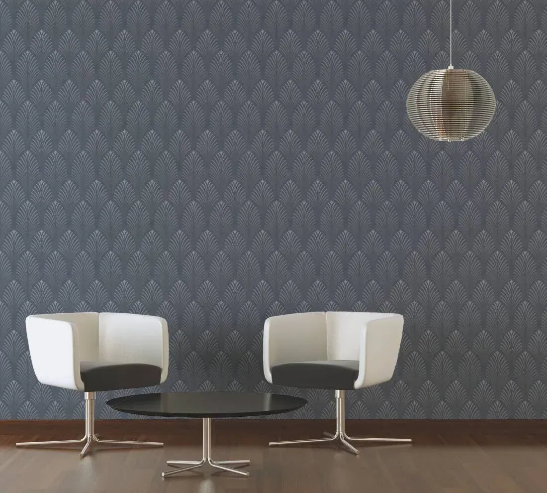 Pop Style Art Deco - Metallic Wallpaper - Grey - 48 Rolls due July 2026