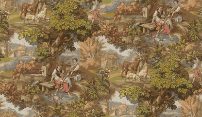 Vintage Landscape - Custom Sized Wallpaper Mural (per m2) - Multi