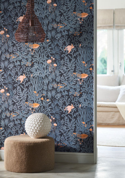 Atlantide Under The Sea Wallpaper - Blue/Orange